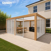 Pergola en aluminium 12x16 pieds avec toit à lames orientables et éclairage LED pour patio
