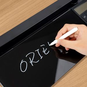 Pizarra de Vidrio Pequeña Personalizable para Escritorio, Soporte para Teclado, Pizarra Blanca con Almacenamiento - Product Image 2