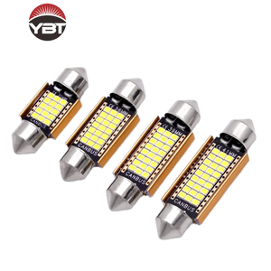 หลอดไฟ LED สำหรับรถยนต์ 12-24V ความสว่างสูง รุ่น Festoon สีทอง อะลูมิเนียม ขนาด 31/36/39/41 มม. ใช้สำหรับไฟภายในรถยนต์และไฟป้ายทะเบียน สำหรับรถยนต์รุ่นปี 2016 - Product Image 1