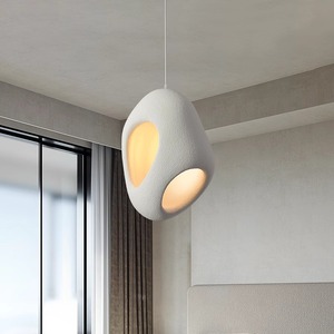 Japanese Style Wabi Sabi Pendant <b>Light</b> Oval White Led <b>Chandelier</b> For Living Room Dining Room Modern Minimalist Design - Product Image 3