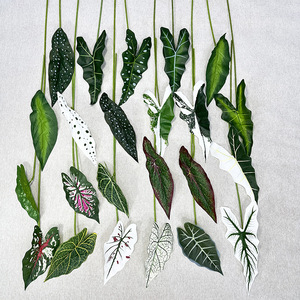 Nueva tela de seda artificial Calla Lilies y hojas de <span class=keywords><strong>Begonia</strong></span> adecuadas para fotografía de ventanas de centros comerciales y decoraciones de sala de estar - Product Image 1