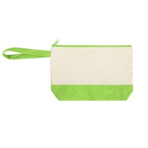 Sac de toilette portable pliable en toile de coton à motif lettres bicolore avec fermeture éclair contrastante et dragonne – Grande Vente - Product Image 6