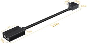 CableCreation - Paquete de 3 Cables OTG <span class=keywords><strong>Micro</strong></span> <span class=keywords><strong>USB</strong></span> a <span class=keywords><strong>USB</strong></span> 2.0 (Izquierda/Derecha/Recto) para Cámara y Computadora - Product Image 5