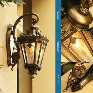 Lampe murale solaire extérieure autoportante en aluminium et acier inoxydable, style français, pour villa, jardin, terrasse, éclairage mural extérieur - Product Image 5