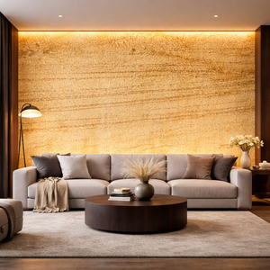 Lámina de Chapa de Piedra Translúcida de Teca, Retroiluminada, Tono de Madera Natural, Superficie Decorativa para Iluminación Interior, Paredes y Techos - Product Image 1