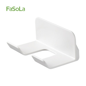 FaSoLa Hair Dryer Rack Wall Mounted Matte White Rectangle Durable Bathroom Storage Shelf - Product Image 1