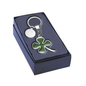 Porte-clés et mousqueton promotionnels vert trèfle à quatre feuilles, design unique pour le style et la fonctionnalité - Product Image 2