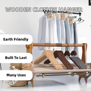 Perchas Clásicas de Madera de un Solo Nivel, Multifuncionales, con Acabado Lacado, Ecológicas, para Armario, Sala de Estar, Tienda de Ropa - Product Image 2