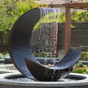 BLVE Custom Villa Decoración Modern Metal Art Water Feature Brown Fuente de acero inoxidable - Product Image 1
