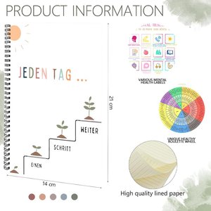 Quaderno a Spirale A5 Personalizzato, Diario per la Salute Mentale, Monitoraggio Emotivo, Consapevolezza di Sé, Gestione della Salute, Apprezzamento Personale - Product Image 5
