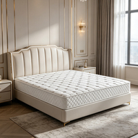 Matelas à ressorts ensachés moderne de 20 cm, compressé sous vide, avec housse en coton et côtés matelassés en losanges pour chambre, hôtel, appartement
