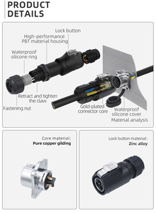 Уличный водонепроницаемый авиационный разъем SL20 LP20, 2, 3, 4, 5, 6, 7, 8, 9, 12, 14 контактов, пластиковый гнездовой разъем - Product Image 4