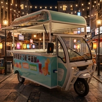 Chariot de restauration rapide électrique à trois roues, camion de petit-déjeuner mobile, construction en acier inoxydable, résistant à la rouille, état neuf