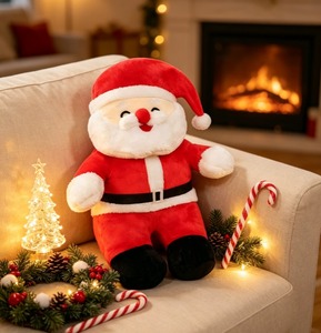 Collezione Invernale Premium di Peluche Stile Babbo Natale con Barba Bianca Soffice e Morbida al Tatto - Product Image 4