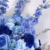 Bola Bunga Artifisial Biru Dongker & Biru Muda untuk Dekorasi Meja Pernikahan, Rangkaian Bunga Delphinium Mawar untuk Dekorasi Panggung Pesta Pernikahan