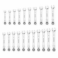 Clé à cliquet combinée industrielle métrique et impériale, double extrémité, antidérapante, chromée, ensemble d'outils à main, personnalisable OEM pour la réparation
