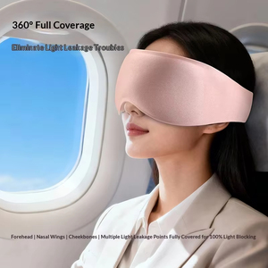 Nouveau design <span class=keywords><strong>Masque</strong></span> de sommeil 3D intégré, bloquant la lumière, avec ailettes nasales en mousse à mémoire de forme lestée, style long pour dormir - Product Image 4