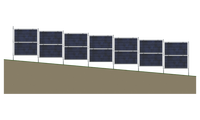 Système de montage solaire photovoltaïque vertical pour clôture de ferme ou parc commercial en acier bifacial personnalisable, garantie 25 ans, galvanisation à chaud