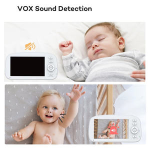 Popular Modo VOX Detección de sonido Recordatorio de alimentación Visión nocturna 5 pulgadas LCD HD Video Baby Monitor No WiFi Babyfoon <span class=keywords><strong>Met</strong></span> Camera - Product Image 5