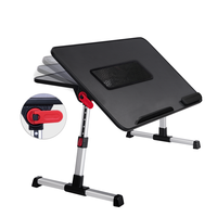 Bureau d'ordinateur Portable ergonomique usb avec ventilateur réglable grand espace Table d'ordinateur Portable support d'ordinateur Portable pour canapé lit