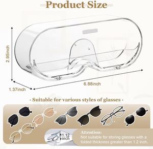 Wall Mounted Punch Free Portable Sunglasses Holder Large Eyeglass Display Rack Clear <b>Glasses</b> <b>Case</b> <b>for</b> Home - Product Image 2