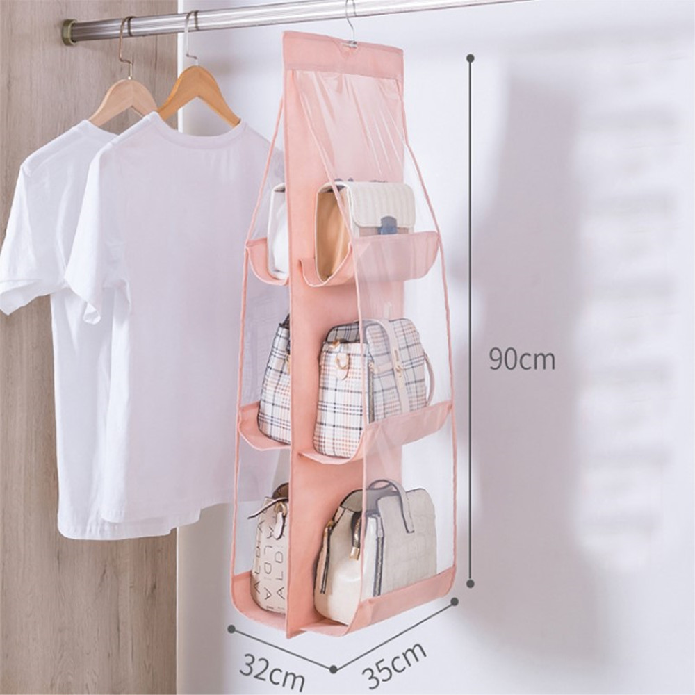 Home Organization Hook Hanger 6 Pocket Big Bags Storage Folding  hanging purse handbag organizer storage
