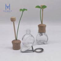 Diffuseur de parfum pour voiture de qualité supérieure, flacon de 8 ml, conteneur esthétique en verre rond, flacon diffuseur d'air pour voiture