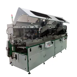 2 colour auto silk screen printing machine for bottle Easy to operate screen printing equipment With Flame treatment device