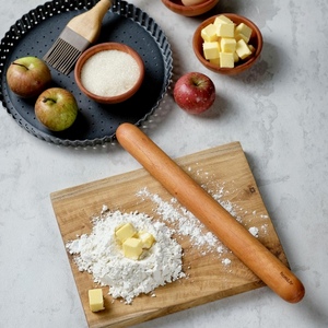 OEM Natural Eco Friendly Hikaru Teak Wood Rolling Pin Sustainable Food <b>Safe</b> No Paint and Varnish Halal Customized Baking <b>Tool</b> - Product Image 1