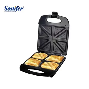 Sonifer SF-6092专业厨房不粘烹饪零件电动三角早餐8片三明治机