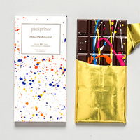 Emballage plat imprimé personnalisé en papier écologique Kraft pour enfants, boîte de Bar à chocolat, boîte d'emballage en papier cadeau personnalisée, boîte bleue