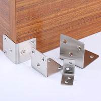 Connecteur d'angle en acier inoxydable brossé à trou positif, support d'angle encastré pour caisse en bois, connecteur en fer à 90 degrés