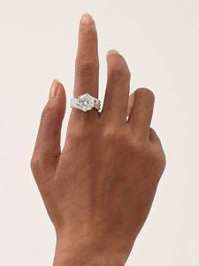 5 Carat Moissanite <strong>Eternity</strong> <strong>Ring</strong> 925 Sterling <strong>Silver</strong> Fashion Trendy Light Luxury Design for Senior Ladies - Product Image 5