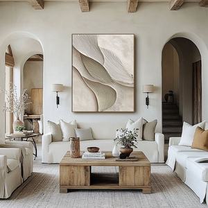 Pintura al Óleo Abstracta Texturizada Enmarcada, Arte Mural Pintado a Mano para Vestíbulo de Hotel de Alta Gama, Decoración Moderna para el Hogar - Product Image 4