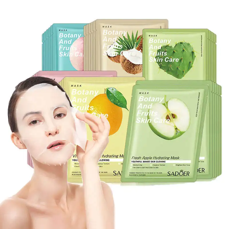 SADOER Guangzhou planta té árbol café avena manzana mango uva fruta máscara facial-máscara-Hoja máscaras cara cuidado de la piel