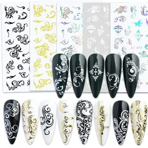 Autocollant d'ongle en gros Nail Art Design auto-adhésif ongles fournitures autocollants pour femmes manucure décoration