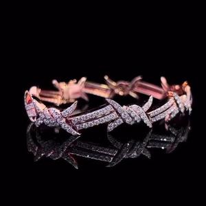 Fashion Moissanite Bracelet <b>Silver</b> Hip Hop Statement Jewelry Wedding Celebration Gift <b>for</b> <b>Men</b> Women - Product Image 1