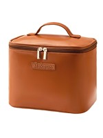 Organisateur de cosmétiques de voyage portable grande capacité, étanche, avec double fermeture éclair, pour femmes, logo personnalisé