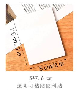 50pcs Transparent 2x3 Inch Self-Adhesive Sticky Notes Waterproof Clear <b>Memo</b> <b>Pads</b> School Office Annotation Book Annotation - Product Image 2
