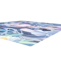Tapis de souris personnalisé avec logo, grand format 490 mm, en verre trempé, étanche, OEM, anime, dessin animé, fille aux fleurs, pour jeux vidéo, e-sport, incurvé 2.5D