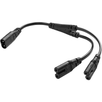 Cable divisor de alimentación CA personalizado al por mayor de 30 cm y 18 AWG, adaptador de IEC 320 C8 macho a doble C7 hembra, aprobado por TUV
