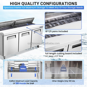 Refrigeration Equipment Salad <strong>Bar</strong> <strong>Cool</strong> <strong>Bar</strong>/Sandwich,Salad Preparation Pizza Counter Refrigerator/Pizza Prep Table - Product Image 5