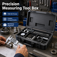 Boîte à outils de mesure de précision imprimée en 3D FDM personnalisée avec compartiments, étui organisateur pour atelier