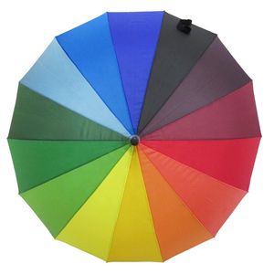 Parapluie bâton 16K multicolore entièrement automatique, résistant au vent et imperméable, en pongé 190T, avec logo personnalisé, coloré, idéal pour les cadeaux - Product Image 4