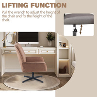 Chaise de bureau à accoudoir à coussin doux à mi-dossier Support lombaire Chaise pivotante ergonomique à hauteur réglable pour la maison ou le bureau