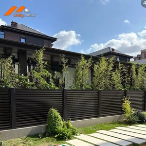 Anodized Matt Black Horizontal Aluminum Slat <b>Fence</b> with Heavy Duty Posts <b>for</b> Industrial Park and Office Building Projects - Product Image 4