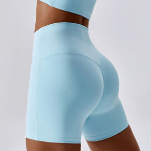 Pantaloncini <span class=keywords><strong>da</strong></span> Yoga a Vita Alta Bum Biker per <span class=keywords><strong>Donna</strong></span>, Leggings <span class=keywords><strong>Corti</strong></span> <span class=keywords><strong>da</strong></span> Palestra, Pantaloncini Sportivi di Alta Qualità per Fitness <span class=keywords><strong>e</strong></span> Yoga - Product Image 4