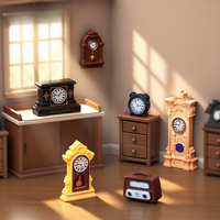Figurines d'horloge en résine, miniatures, style vintage, pour micro-paysages et loisirs créatifs DIY