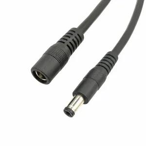 Cable de alimentación de enchufe hembra y macho de plomo, 5,5x2,5mm, DC 5525, precio de fábrica