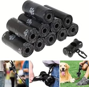 Bolsas para excrementos Huamaohengchun a prueba de fugas con diseño de huellas de pata. Portátiles, fáciles de guardar y de mantener. - Product Image 6